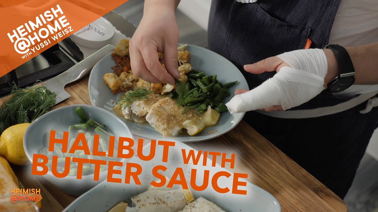 Baked Halibut in White Butter Sauce