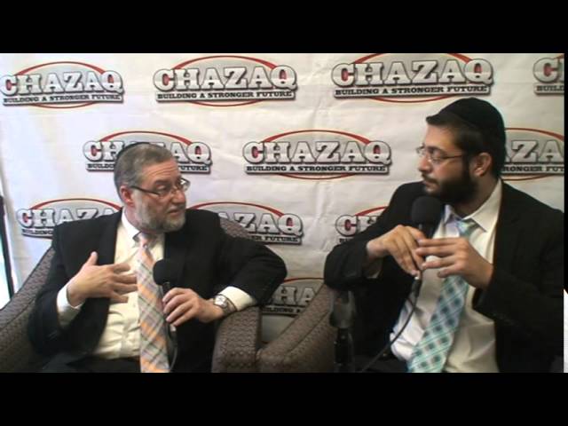 R' Mordechai Becher being interviewed by R' Yaniv Meirov from CHAZAQ!