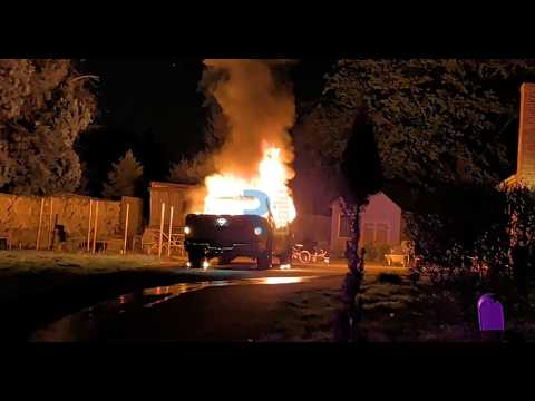 A vehicle went up in flames on Dolphin Road in New City