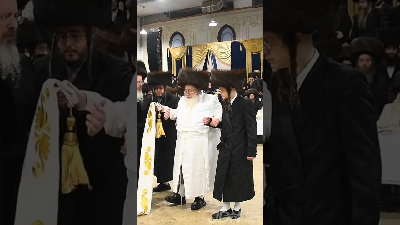 האדמו"ר מספינקא טאנצט מצוה טאנץ ביים שמחת החתונה בבית ספינקא - קרעטשניף - פרימישלאן