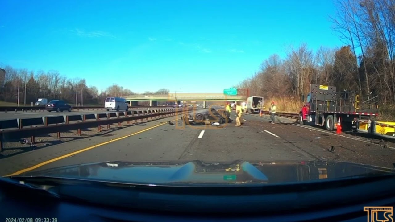 CAUGHT ON VIDEO: Vehicle flips multiple times on the GSP in NJ, goes airborne - driver walks out