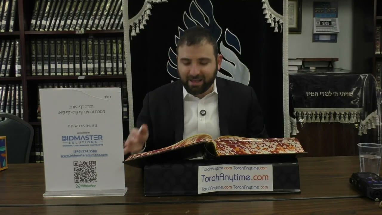 Review the weekly Daf Yomi Zevachim Pages 104 to 111 with Rav Yehuda Spitz