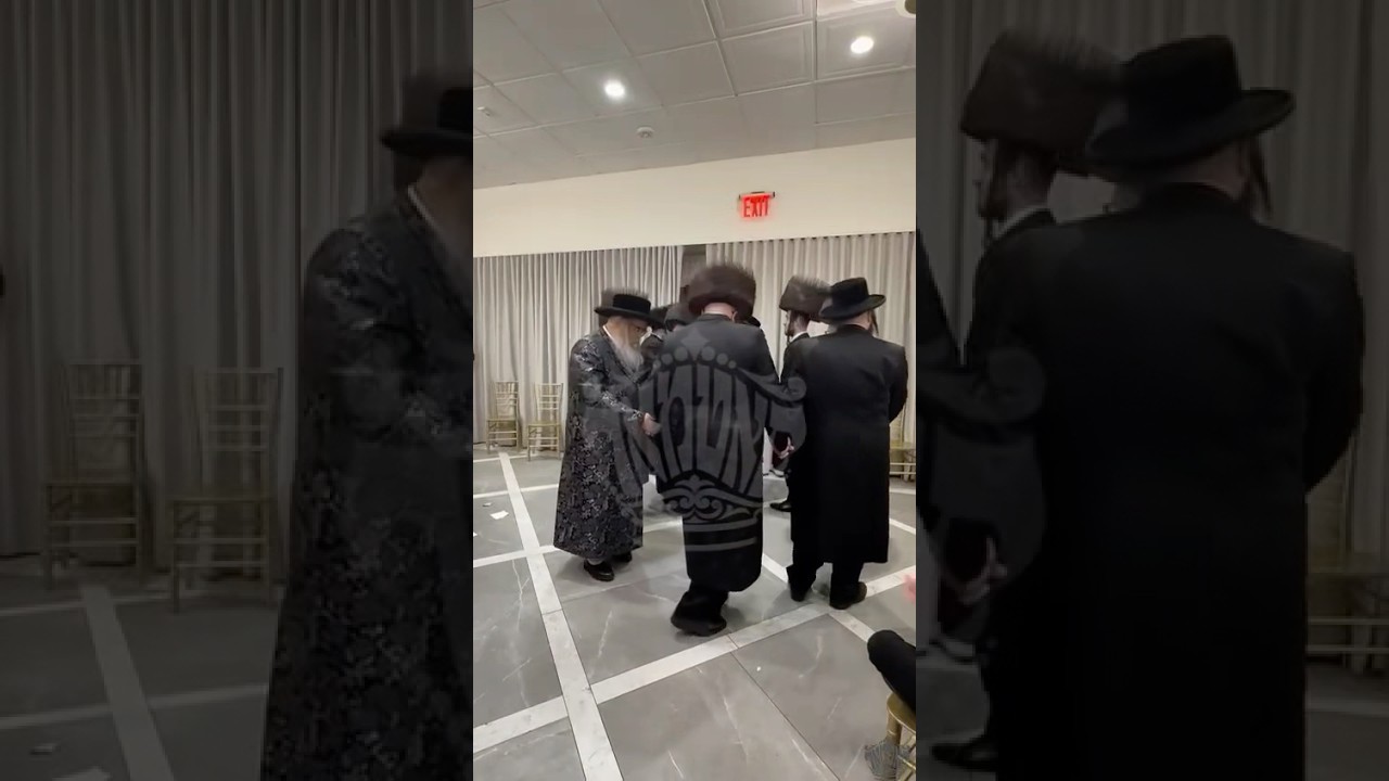 Satmar Rebbe R’ Zalmen Leib Dances at The Sheva Brachos of Yehuda Eliezer Yakobowitz’s Son