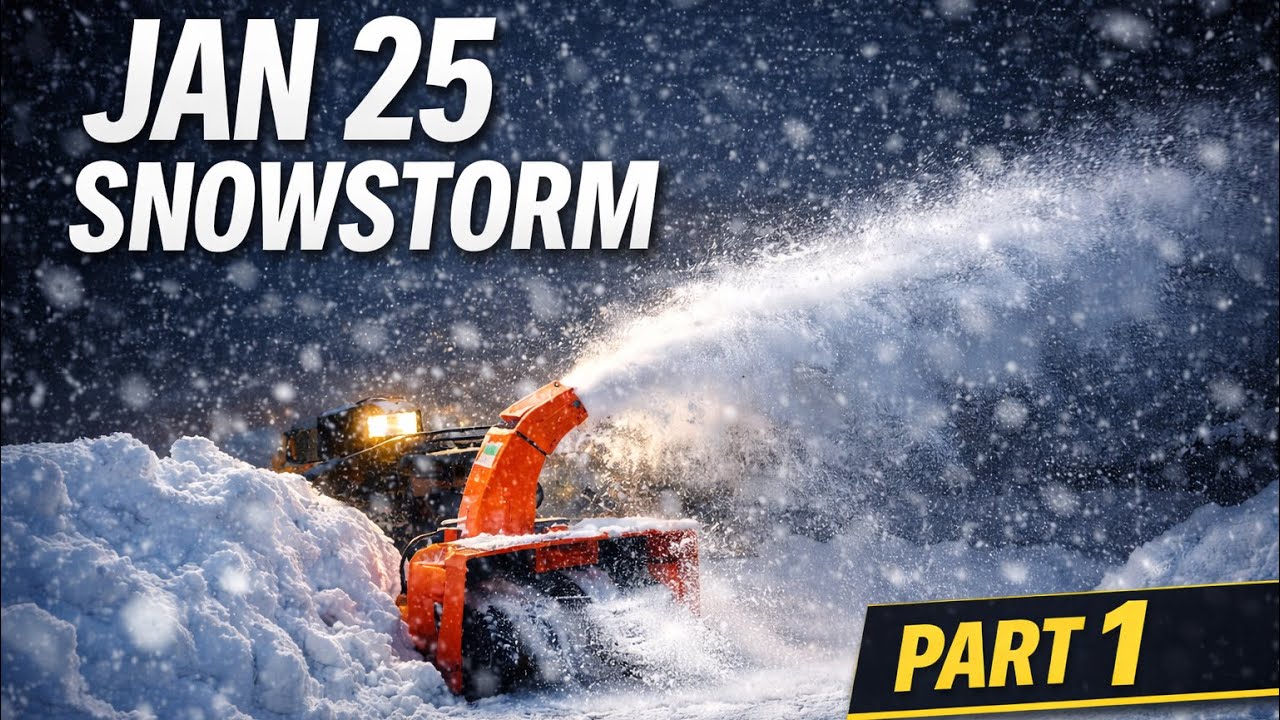 January 25 Snowstorm. Night Snow Blowing. Part 1
