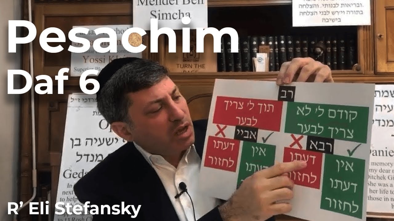 Daf Yomi Pesachim Daf 6 by R’ Eli Stefansky