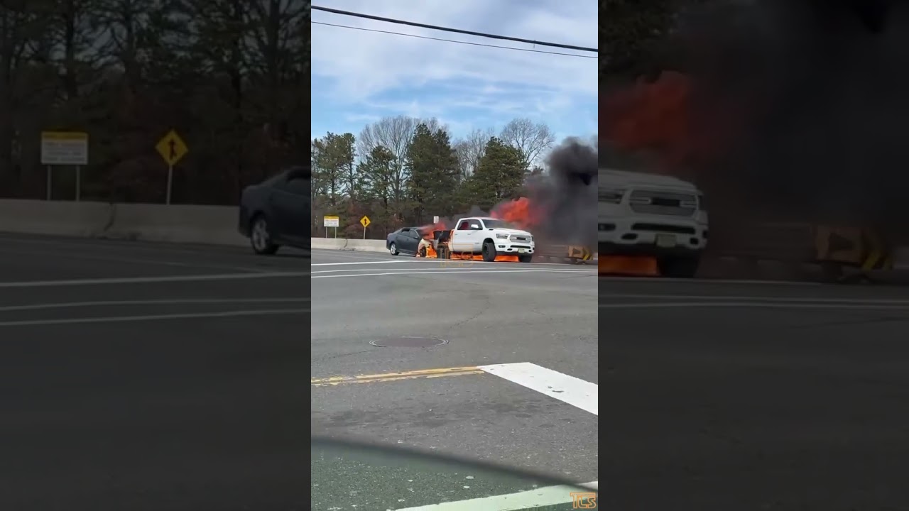 Two vehicles go up in flames in Howell