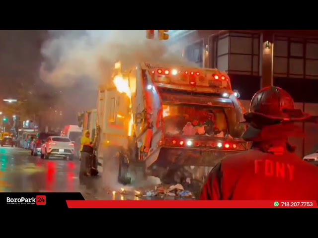 Sanitation Truck Catches Fire Overnight on 13th Ave