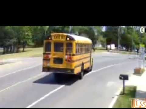 Driver nearly runs over student getting off school bus