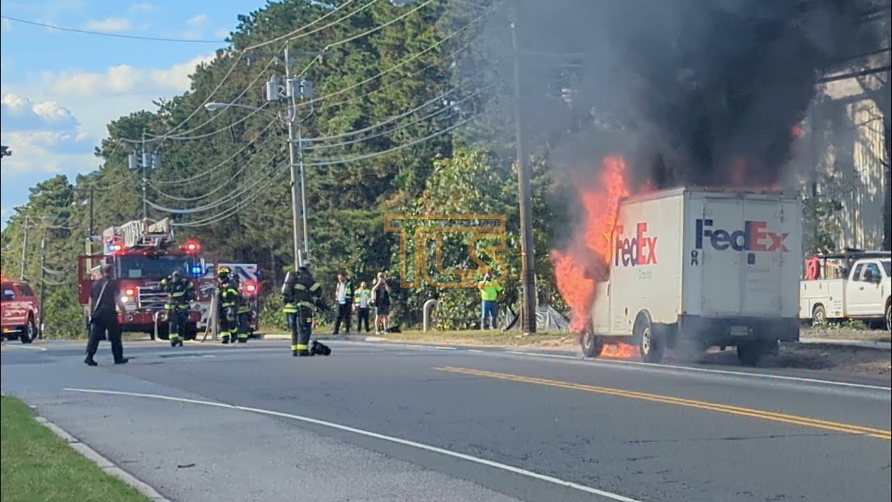 FedEx trucks goes up in flames in Lakewood