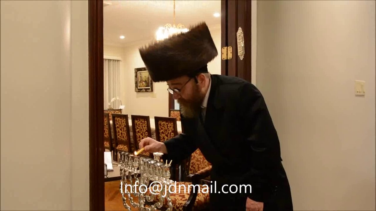 Pupa Dayan Of Boro Park Lighting His Menorah Chanukah 5777