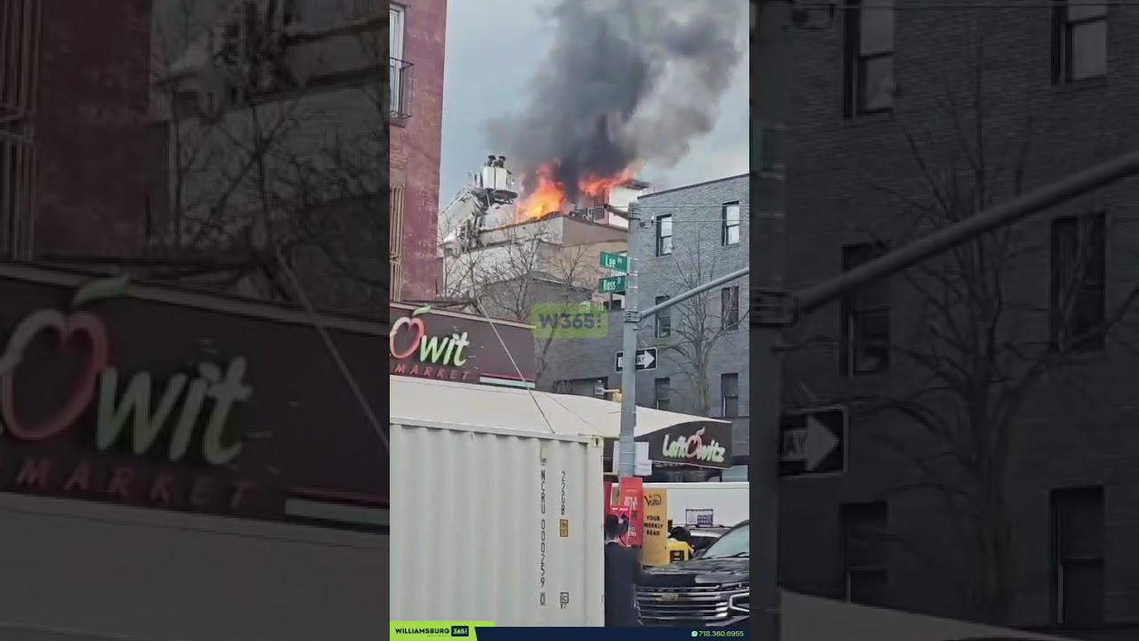 Firefighters responded to Ross St & Lee Ave for a top-floor fire in a building. No injuries reported