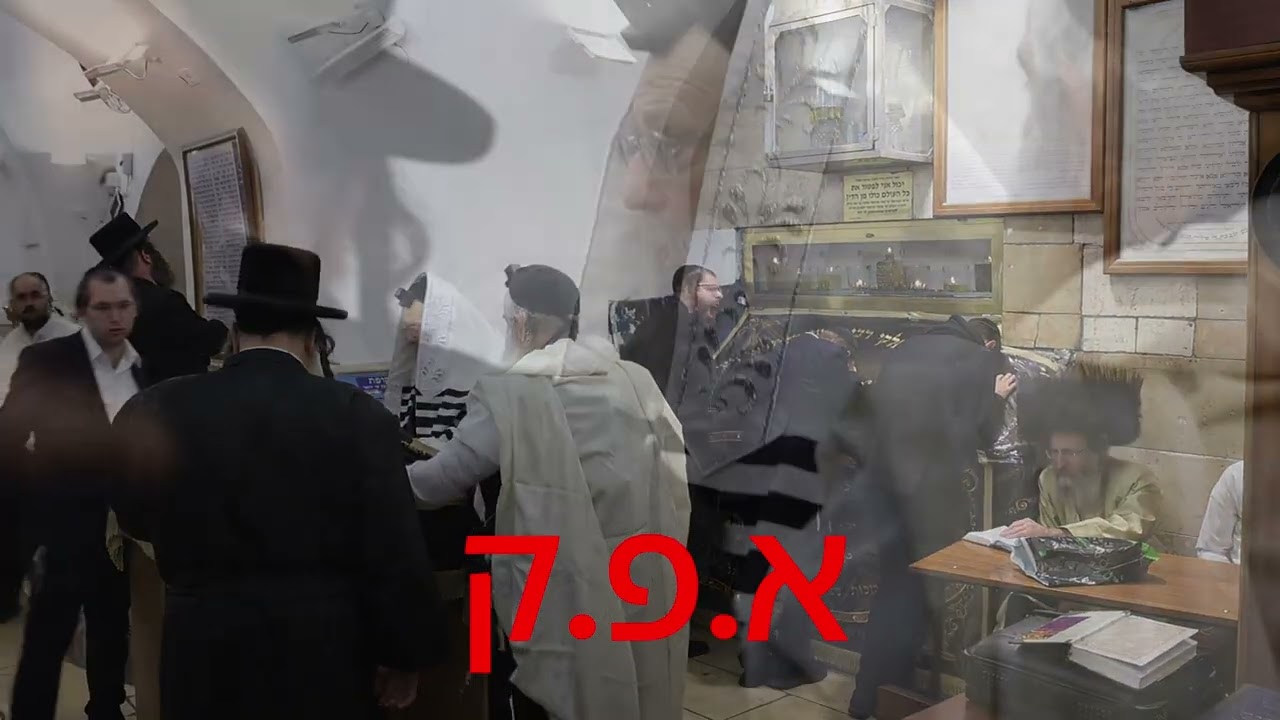 תפילת הנץ במירון - נראים האדמו"ר מפינסק קרלין שליט"א והרב הצדיק ר' אלימלך בידרמן שליט"א
