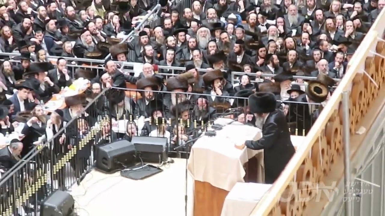 אסיפת הצלה קעגן פגעי טעכנאלאגיע בראשות המשפיע הגה"צ רבי צבי מאיר זילבערבערג אין ביהמ"ד הגדול וויזניץ