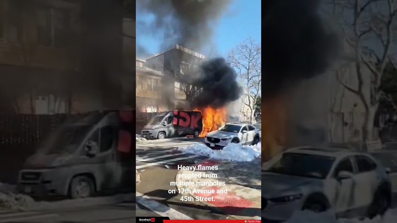 Heavy flames erupted from multiple manholes on 17th Avenue and 45th Street.