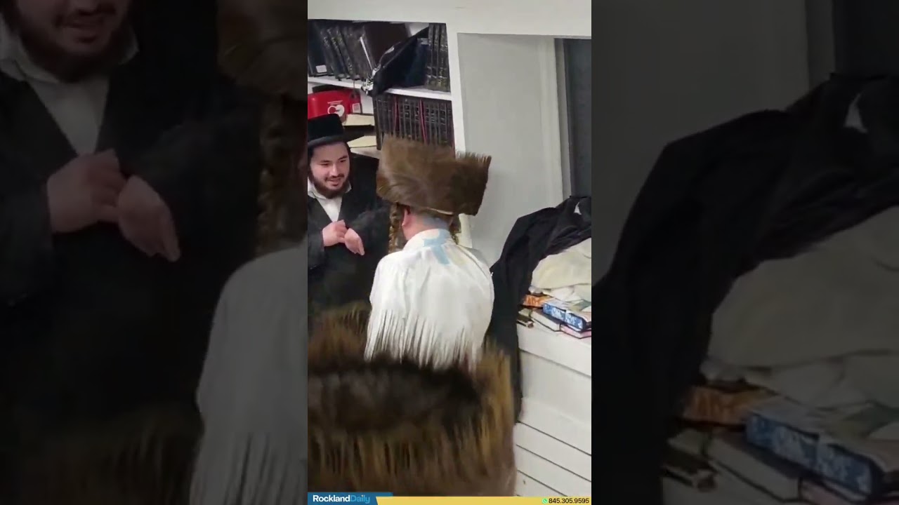 The Krechnif Kiryat Ata Rebbe at Shalish Seudas, hours after the Zman, in Airmont.
