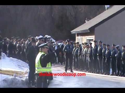 Wake Ceremony For Police Officer Chris Matlosz - Fiancee Arriving With Escort