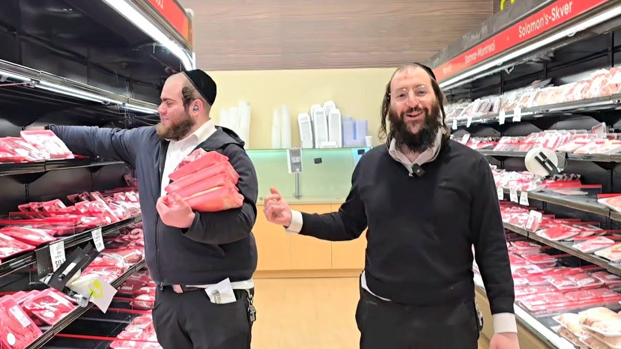 This is how we do Pesach shopping in Lakewood: Huge tent @Nutmeg supermarket, featuring Yossy Brach!