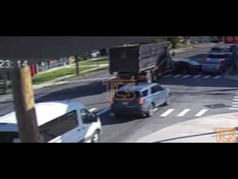 Surveillance video of accident involving truck on Rt 9
