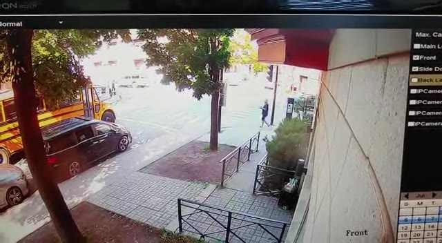 Kid On Bike Driving Into Bus! - Tell Your Kids To Be Careful!