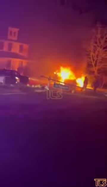 Traffic light down and car fire Lakewood